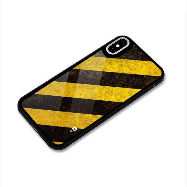 Shaded Yellow Stripes Glass Back Case for iPhone X