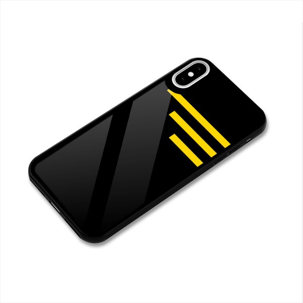 Sports Yellow Stripes Glass Back Case for iPhone X