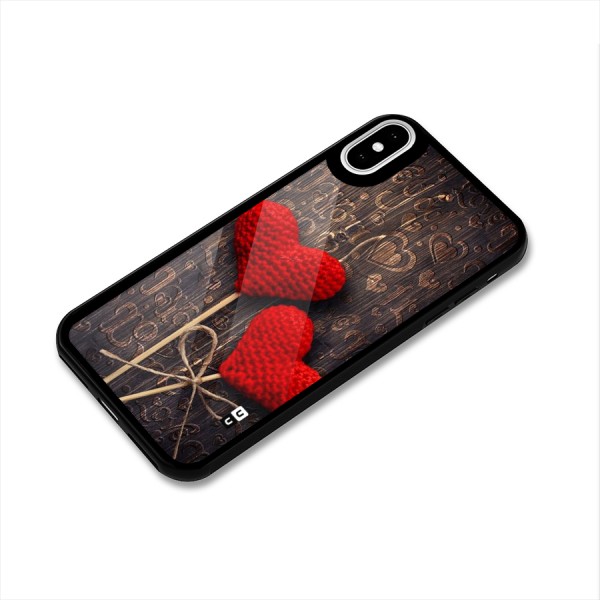 Thread Art Wooden Print Glass Back Case for iPhone X