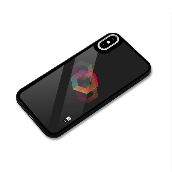 Tri-hexa Colours Glass Back Case for iPhone X