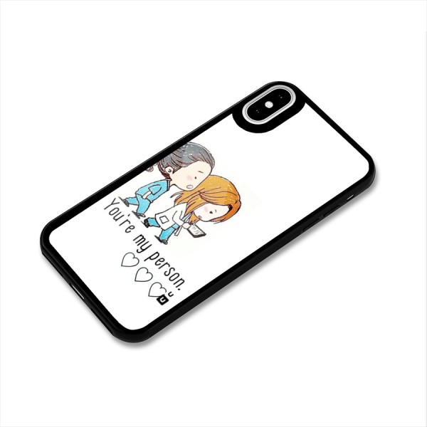 Two Friends In Coat Glass Back Case for iPhone X