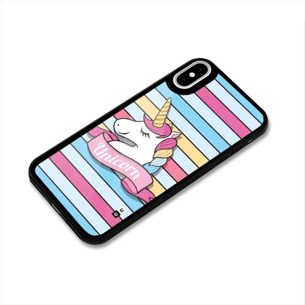 Unicorn Stripes Glass Back Case for iPhone X