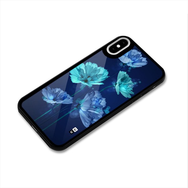 Water Flowers Glass Back Case for iPhone X