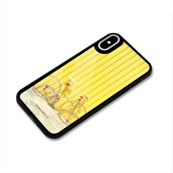 Yellow Cycle Classic Glass Back Case for iPhone X