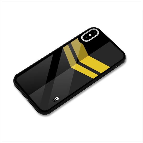 Yellow Lines Glass Back Case for iPhone X