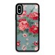 Aesthetic Floral Red Glass Back Case for iPhone XS