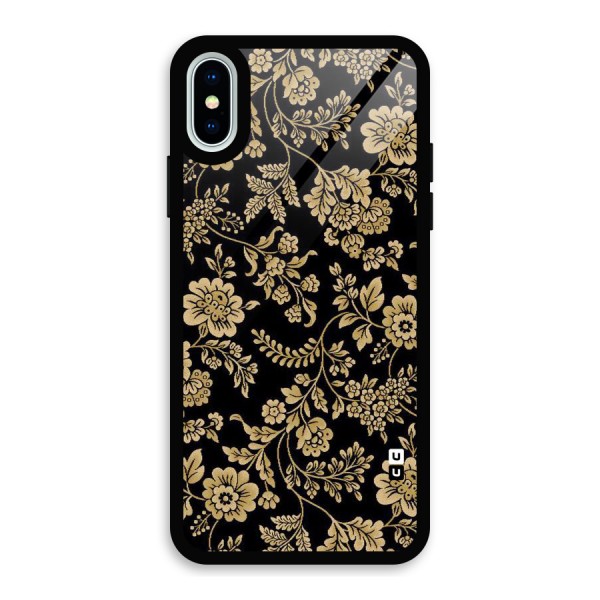 Aesthetic Golden Design Glass Back Case for iPhone XS