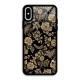 Aesthetic Golden Design Glass Back Case for iPhone XS