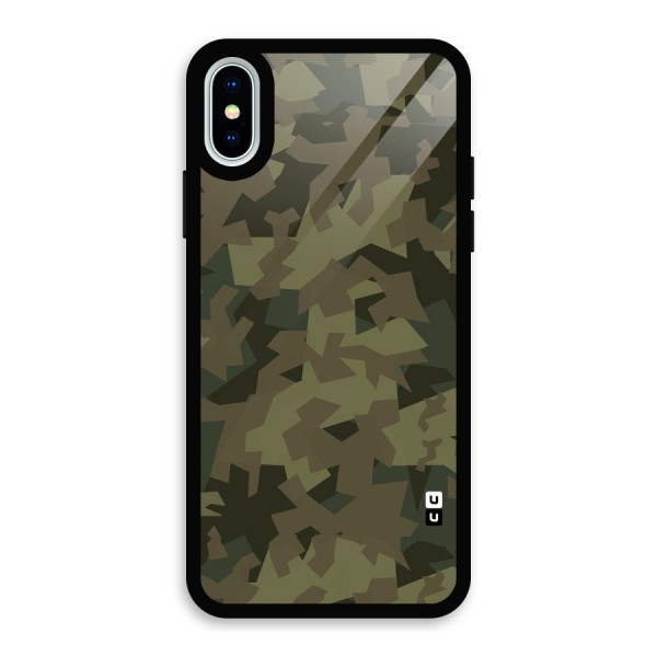 Army Abstract Glass Back Case for iPhone XS