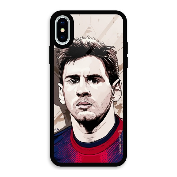 Barca King Messi Glass Back Case for iPhone XS