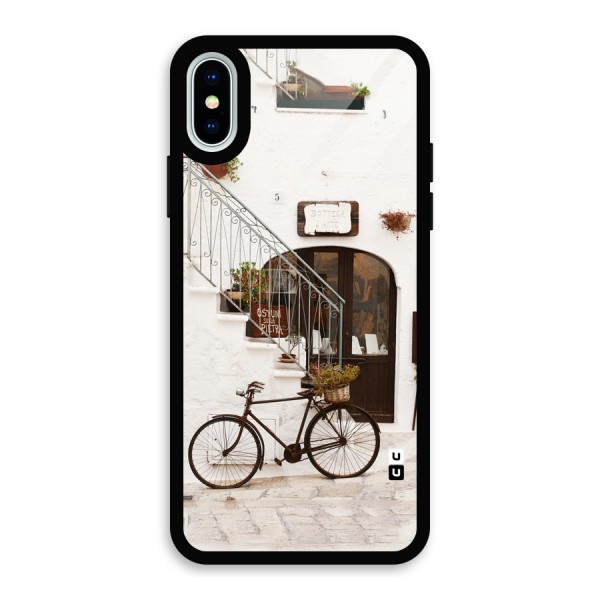 Bicycle Wall Glass Back Case for iPhone XS
