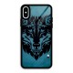 Black Artistic Wolf Glass Back Case for iPhone XS