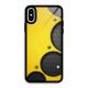 Black Net Yellow Glass Back Case for iPhone XS