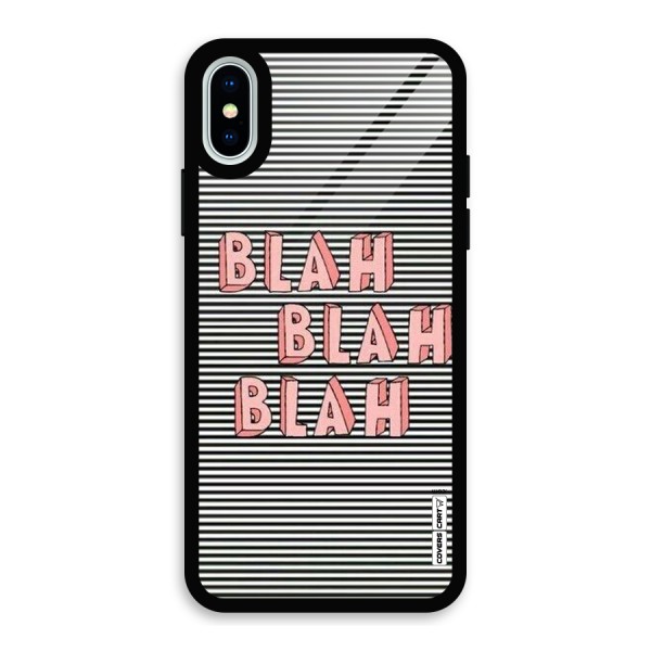 Blah Stripes Glass Back Case for iPhone XS
