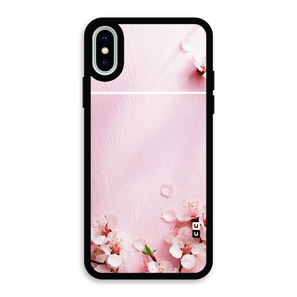 Blossom Frame Pink Glass Back Case for iPhone XS