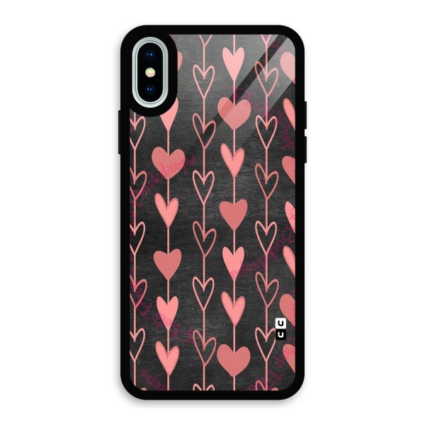Chain Of Hearts Glass Back Case for iPhone XS