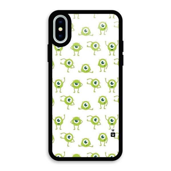 Crazy Green Maniac Glass Back Case for iPhone XS
