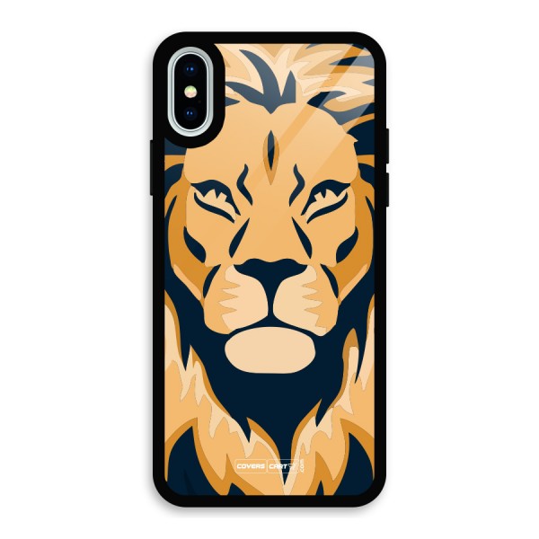 Designer Lion Glass Back Case for iPhone XS