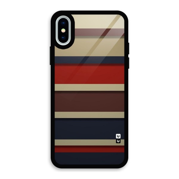 Elegant Stripes Pattern Glass Back Case for iPhone XS