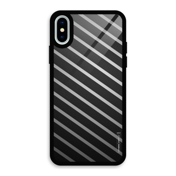 Grey And Black Stripes Glass Back Case for iPhone XS