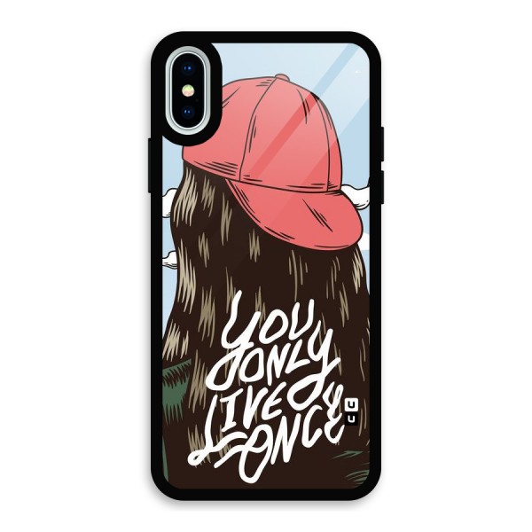 Live Once Glass Back Case for iPhone XS