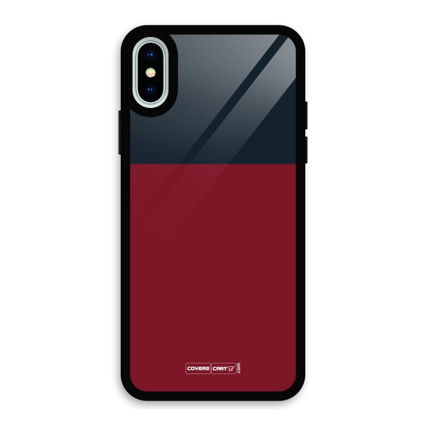 Maroon and Navy Blue Glass Back Case for iPhone XS