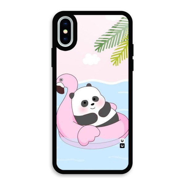 Panda Swim Glass Back Case for iPhone XS