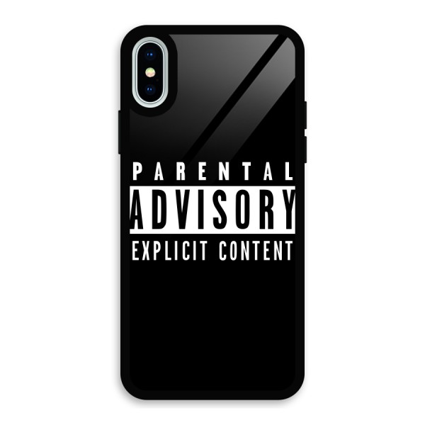 Parental Advisory Label Glass Back Case for iPhone XS
