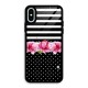 Polka Floral Stripes Glass Back Case for iPhone XS