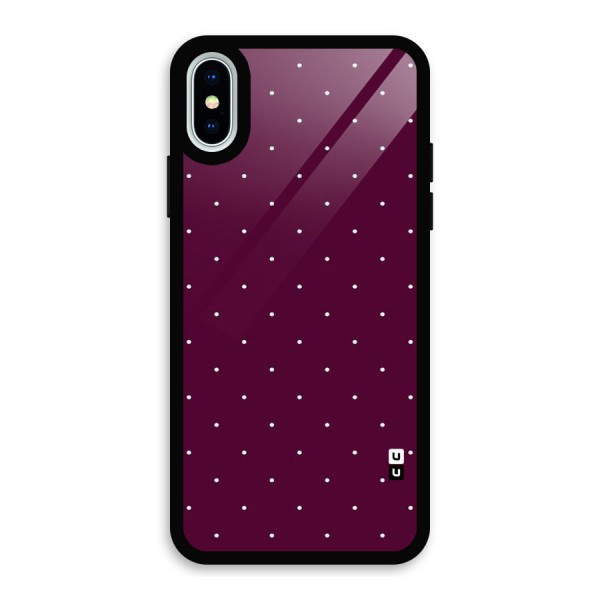 Purple Polka Glass Back Case for iPhone XS