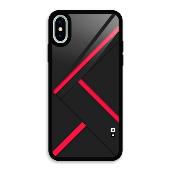 Red Disort Stripes Glass Back Case for iPhone XS