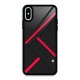Red Disort Stripes Glass Back Case for iPhone XS