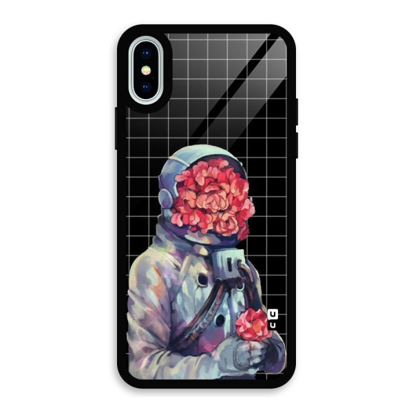 Robot Rose Glass Back Case for iPhone XS