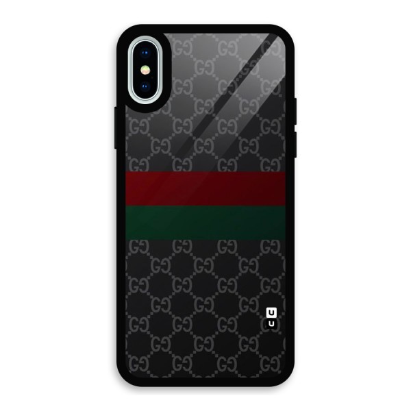 Royal Stripes Design Glass Back Case for iPhone XS