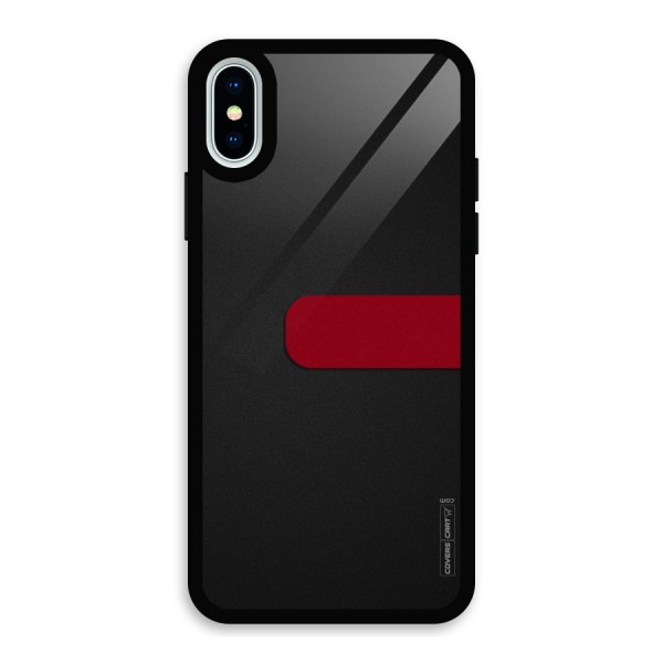 Single Red Stripe Glass Back Case for iPhone XS