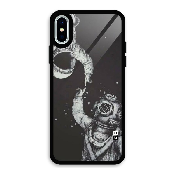 Space Meeting Glass Back Case for iPhone XS