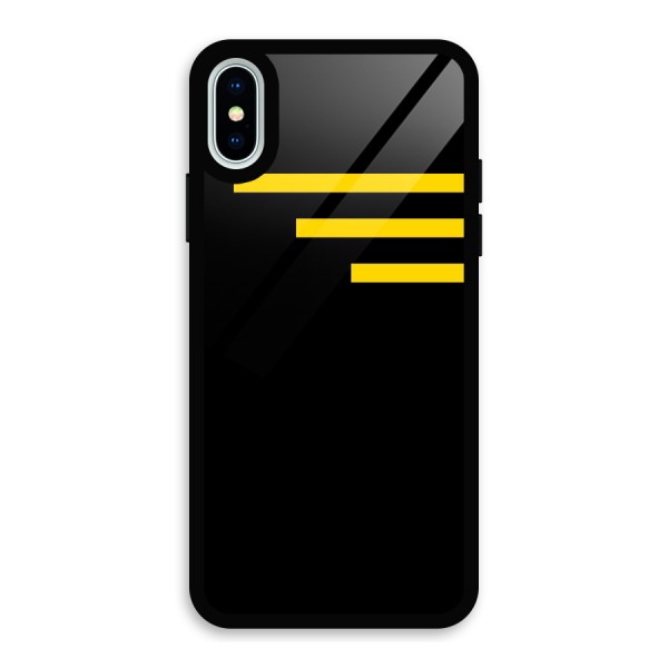 Sports Yellow Stripes Glass Back Case for iPhone XS