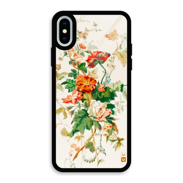 Summer Floral Glass Back Case for iPhone XS
