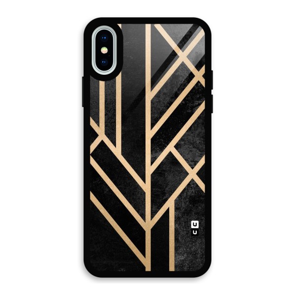 Tri Lines Gold Glass Back Case for iPhone XS