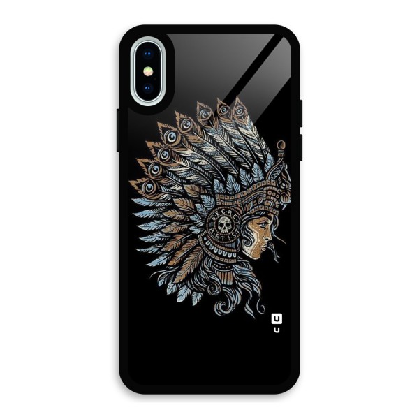 Tribal Design Glass Back Case for iPhone XS