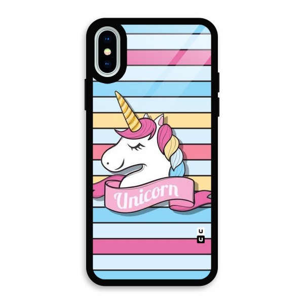 Unicorn Stripes Glass Back Case for iPhone XS