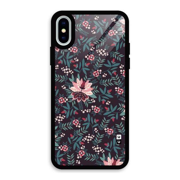 Very Leafy Pattern Glass Back Case for iPhone XS