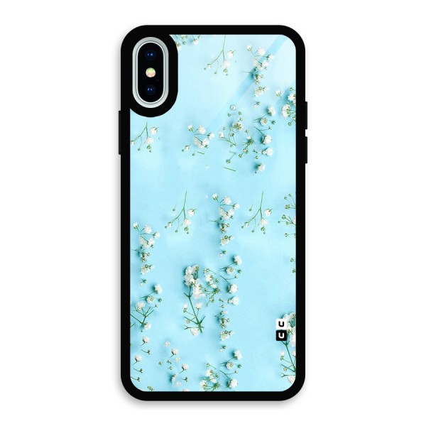 White Lily Design Glass Back Case for iPhone XS