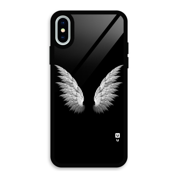 White Wings Glass Back Case for iPhone XS