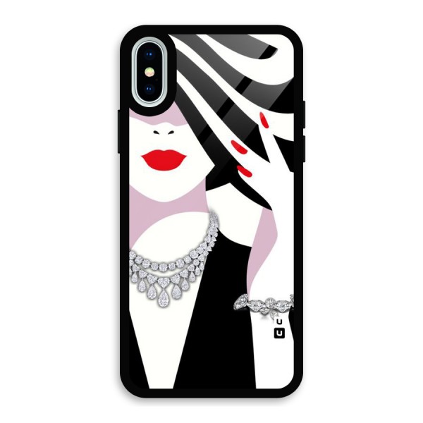 Women Beauty Glass Back Case for iPhone XS