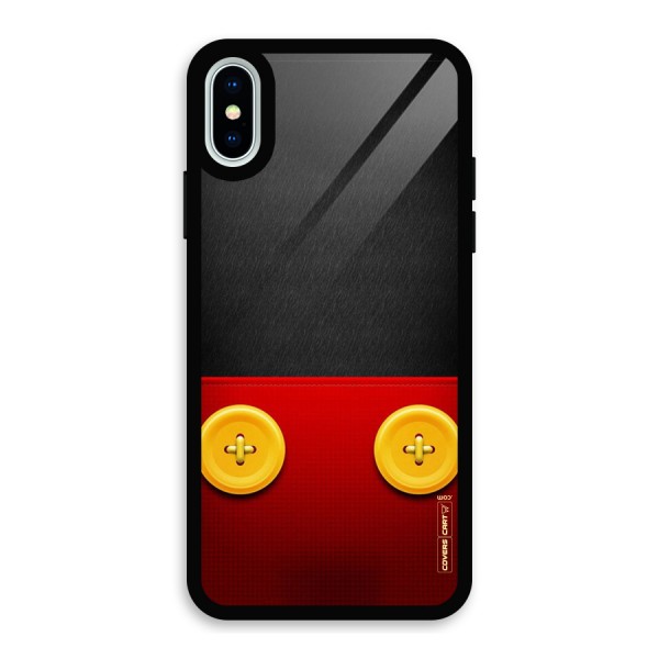Yellow Button Glass Back Case for iPhone XS
