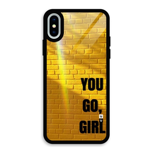 You Go Girl Wall Glass Back Case for iPhone XS