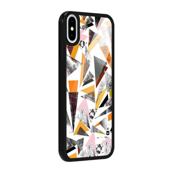 Abstract Sketchy Triangles Glass Back Case for iPhone XS