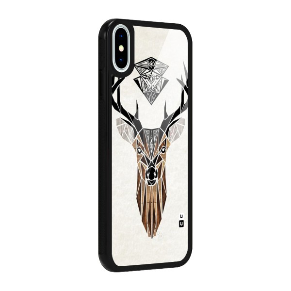 Aesthetic Deer Design Glass Back Case for iPhone XS