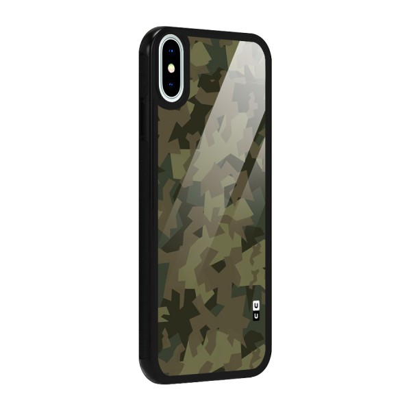 Army Abstract Glass Back Case for iPhone XS